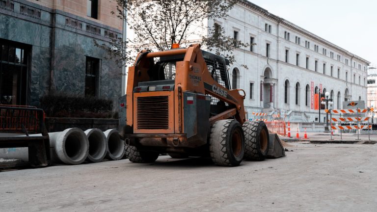 bobcat construction machine on street