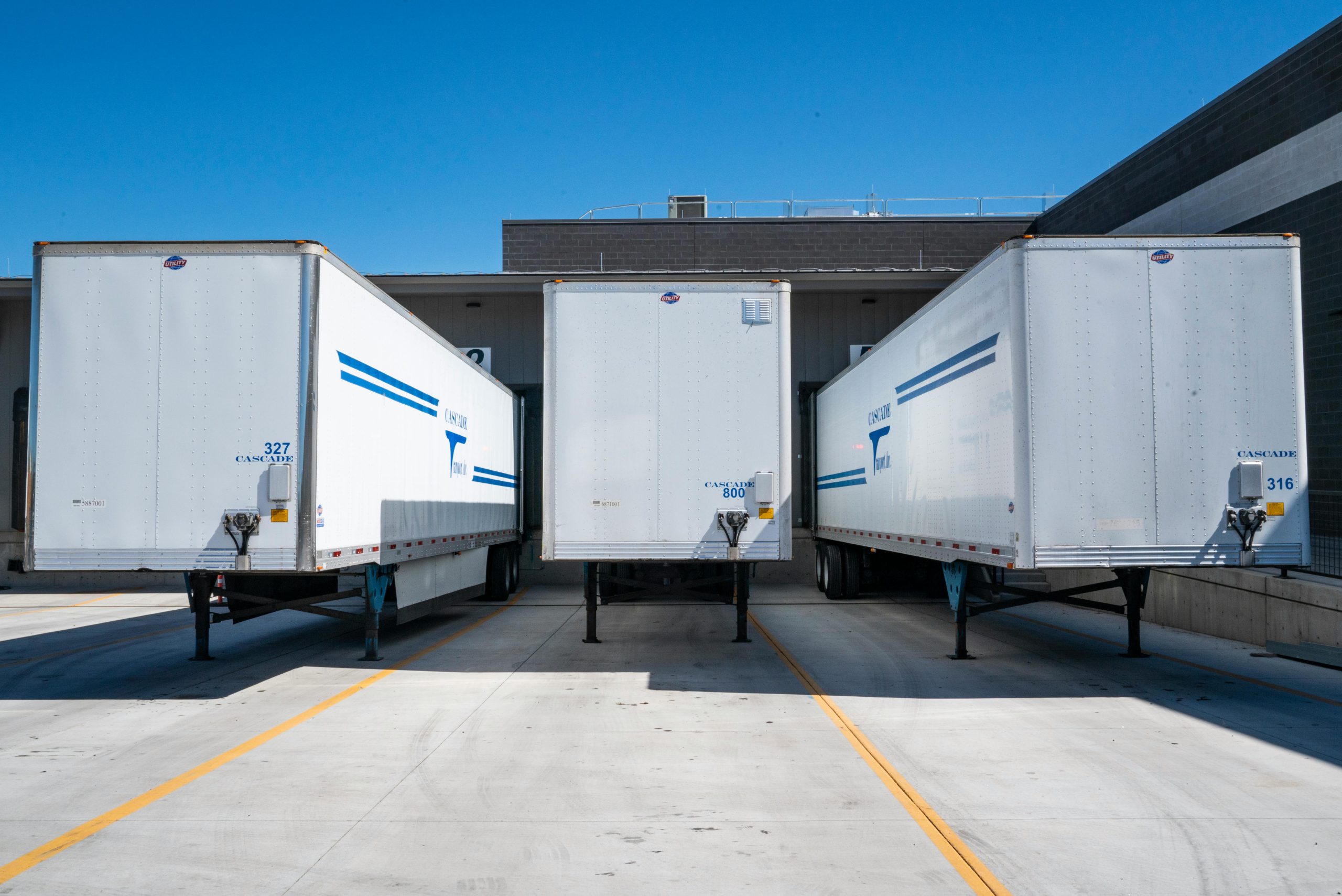three trailers with gps fleet tracking devices installed